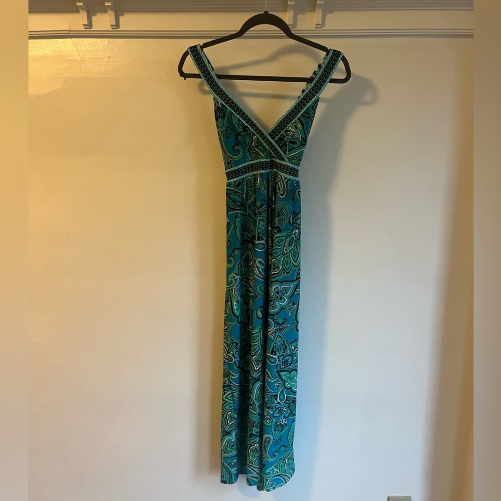 INC International Concepts Teal and Green Maxi Dress